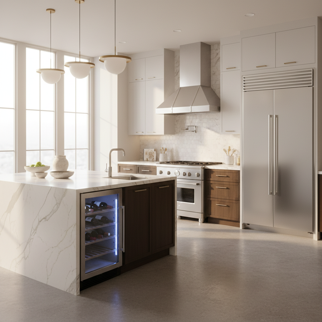 Luxury kitchen with premium refrigeration appliances